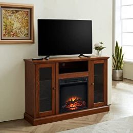 Modern Electric Fireplace TV Stand with Storage Cabinet, Fit up to 55" Flat Screen TV