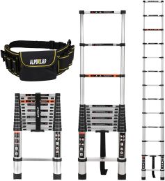 Telescoping Ladder 12.5FT Aluminum Extension Ladders Lightweight Collapsible Ladder Telescopic Ladders for RV, Loft, Attic, Home, 330lbs Capacity