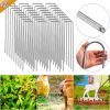 100PCS U-Shaped Securing Stakes Pegs w/ Plastic Gasket Garden Landscape Staples