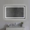 DunaWest 40 x 24 Inch Frameless LED Illuminated Bathroom Wall Mirror; Touch Button Defogger; Rectangular; Silver