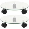 Plant Rollers 2 pcs Tempered Glass 11" Round