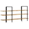 3-Tier Bookcase 63"x12.2"x31.5" Solid Mango Wood