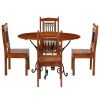 Dining Table Set 5 Piece Solid Acacia Wood with Sheesham Finish
