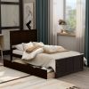 Platform Storage Bed, 2 drawers with wheels, Twin Size Frame, Espresso (New) RT