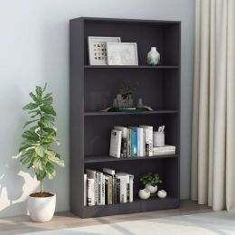 4-Tier Book Cabinet Gray 31.5"x9.4"x55.9" Chipboard