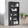 5-Tier Book Cabinet Gray 31.5"x9.4"x68.9" Chipboard