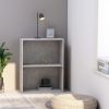 2-Tier Book Cabinet Concrete Gray 23.6"x11.8"x30.1" Chipboard