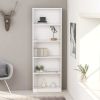 5-Tier Book Cabinet White 23.6"x9.4"x68.9" Chipboard