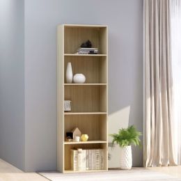 5-Tier Book Cabinet Sonoma Oak 23.6"x11.8"x74.4" Chipboard