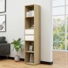 Book Cabinet White and Sonoma Oak 14.2"x11.8"x67.3" Chipboard