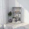 3-Tier Book Cabinet Concrete Gray 23.6"x9.4"x42.5" Chipboard