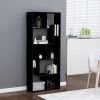 Book Cabinet Black 26.4"x9.4"x63.4" Chipboard