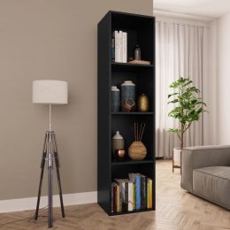 Book Cabinet/TV Cabinet Black 14.2"x11.8"x56.3" Chipboard