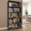 Book Cabinet/Room Divider Gray 31.5"x9.4"x62.6" Chipboard