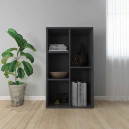 Book Cabinet/Sideboard Gray 17.7"x9.8"x31.5" Chipboard