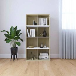 Book Cabinet/Sideboard White and Sonoma Oak 26"x11.8"x51.2"
