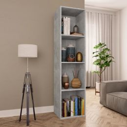Book Cabinet/TV Cabinet Concrete Gray 14.2"x11.8"x56.3" Chipboard