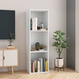 Book Cabinet/TV Cabinet White 14.2"x11.8"x44.9" Chipboard