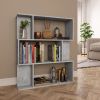 Book Cabinet/Room Divider Concrete Gray 31.5"x9.4"x37.8" Chipboard