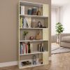 Book Cabinet/Room Divider White and Sonoma Oak 31.5"x9.4"x62.6" Chipboard