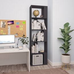 Book Cabinet/Room Divider Gray 17.7"x9.4"x62.6" Chipboard