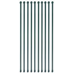 Garden Posts 10 pcs 39.4" Metal Green