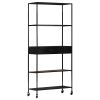Book Cabinet 35.4"x13.8"x70.9" Rough Mango Wood & Iron