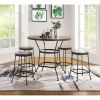 Qamar Counter Height Set (5Pc Pk) in Walnut & Antique Black   YJ