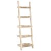 Ladder Shelf White 29.5"x14.6"x80.7" Solid Mango Wood