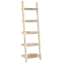 Ladder Shelf White 29.5"x14.6"x80.7" Solid Mango Wood