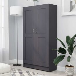 Book Cabinet Gray 32.5"x12"x59.1" Chipboard