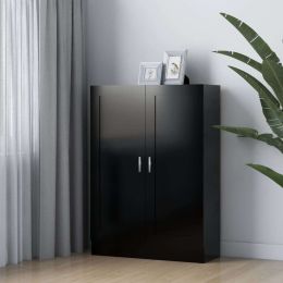 Book Cabinet Black 32.5"x12"x45.3" Chipboard