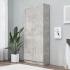 Book Cabinet Concrete Gray 32.5"x12"x73" Chipboard