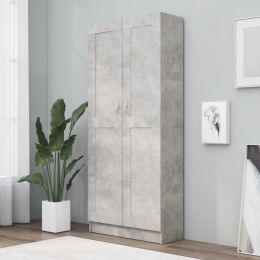 Book Cabinet Concrete Gray 32.5"x12"x73" Chipboard