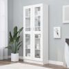 Vitrine Cabinet White 32.5"x12"x73" Chipboard