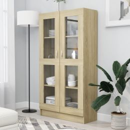 Vitrine Cabinet Sonoma Oak 32.5"x12"x59.1" Chipboard