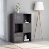 Storage Cabinet High Gloss Gray 23.6"x11.6"x35.4" Chipboard