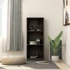 3-Tier Book Cabinet Black 15.7"x9.4"x42.5" Chipboard