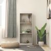 3-Tier Book Cabinet Concrete Gray 15.7"x9.4"x42.5" Chipboard