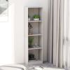 4-Tier Book Cabinet Concrete Gray 15.7"x9.4"x55.9" Chipboard