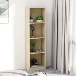 4-Tier Book Cabinet Sonoma Oak 15.7"x9.4"x55.9" Chipboard