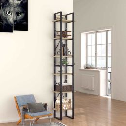 6-Tier Book Cabinet Sonoma Oak 15.7"x11.8"x82.7" Chipboard