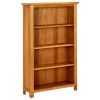 4-Tier Bookcase 27.5"x8.6"x43.3" Solid Oak Wood
