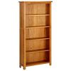5-Tier Bookcase 27.5"x8.6"x55.1" Solid Oak Wood