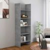 Book Cabinet Concrete Gray 23.6"x13.8"x70.9" Chipboard