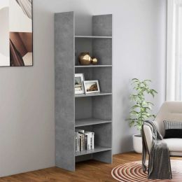 Book Cabinet Concrete Gray 23.6"x13.8"x70.9" Chipboard