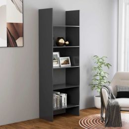 Book Cabinet Gray 23.6"x13.8"x70.9" Chipboard