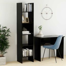 Book Cabinet Black 15.7"x13.8"x70.9" Chipboard