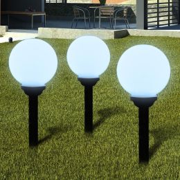 Outdoor Path Garden Solar Lamp Solar Ball Light LED 7.9" 3pcs with Ground Spike