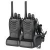 2pcs BF-88A 5W FRS Frequency 16-CH Handheld Walkie Talkies Black